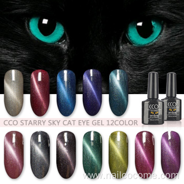 China Factory Supplier Made In High Quality 7.3ml 12colors starry sky cat eye polish nail uv
